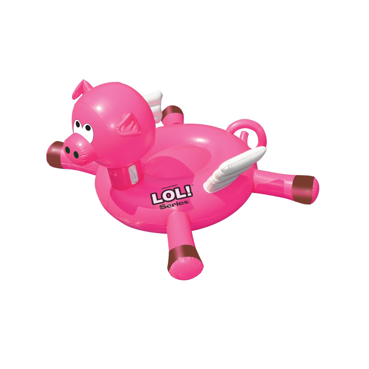 Swim Central Inflatable Flying Pig Swimming Pool Float - 54" - Pink